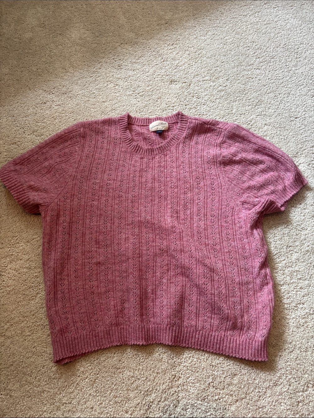 Universal Thread Short-Sleeve Knit Sweater in Dusty Rose